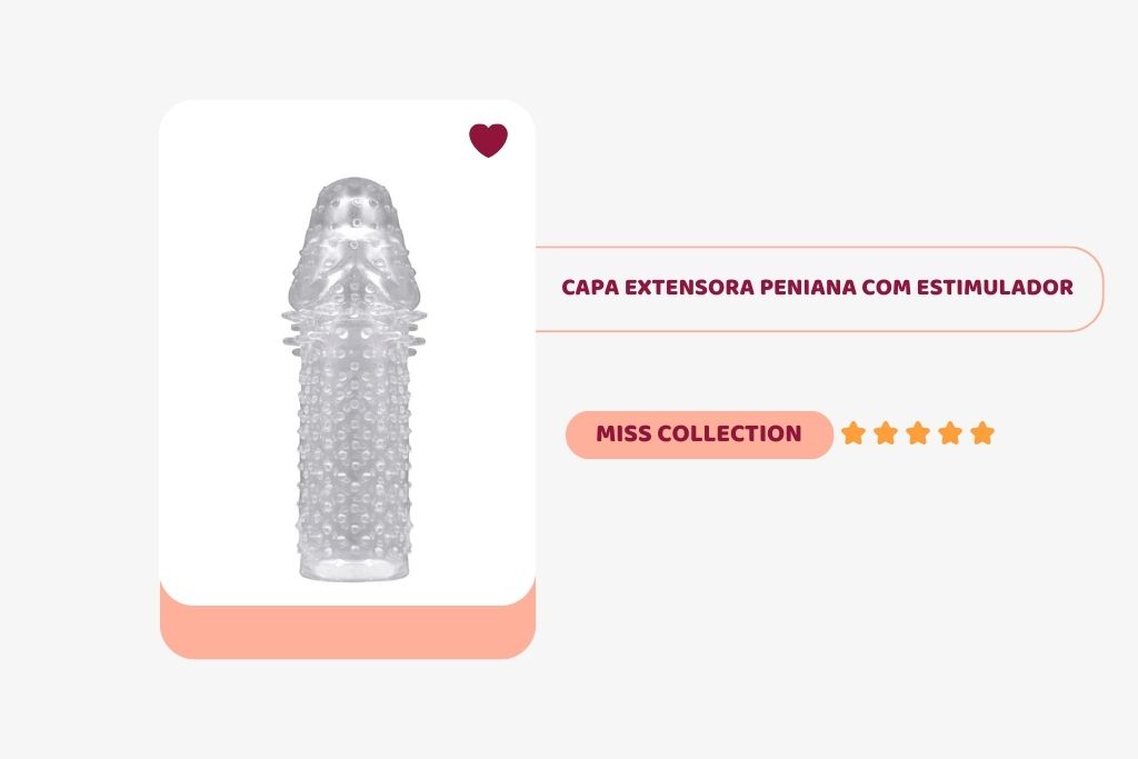 banner com imagem da capa extensora peniana com estimulador da miss collection