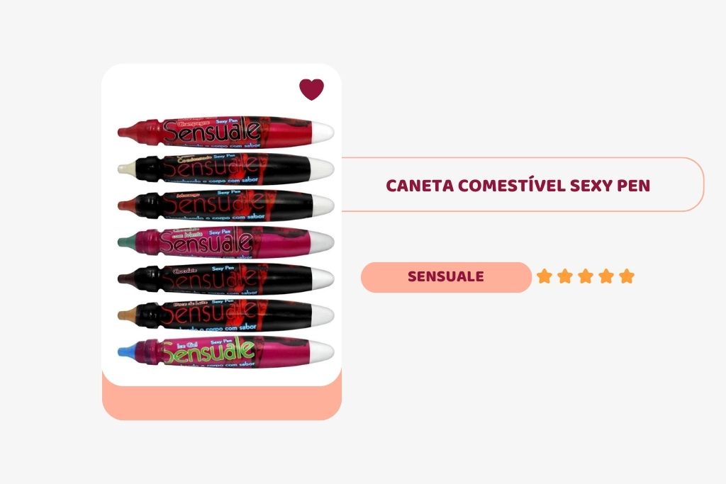 banner com várias canetas comestíveis sexy pen da sensuale