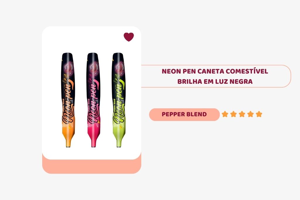 banner com três canetas comestível brilha em luz negra da pepper blend