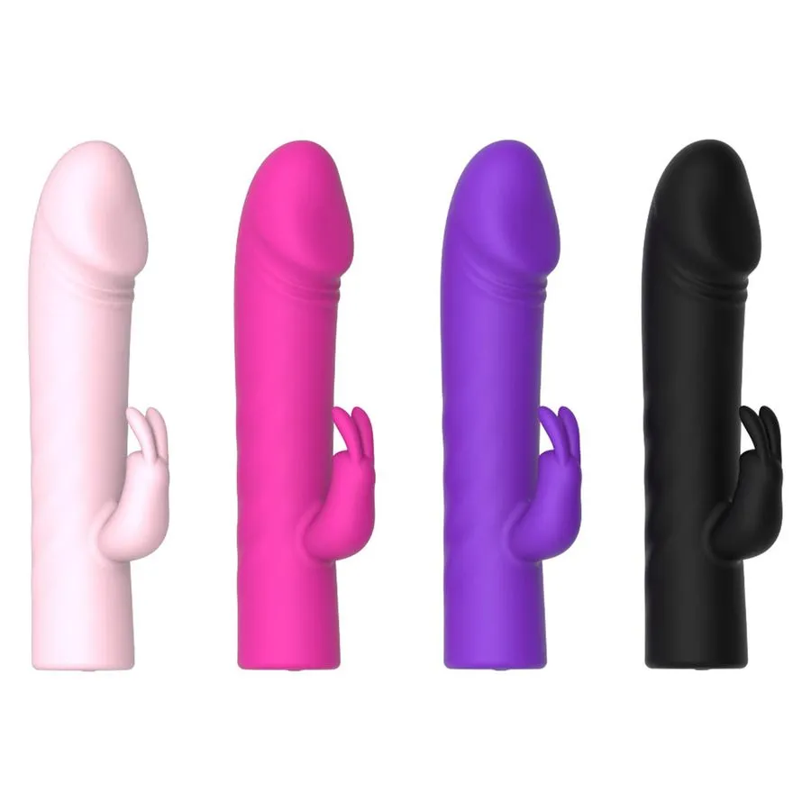 Vibrador Recarregável Mini Pênis com Estimulador Clitoriano