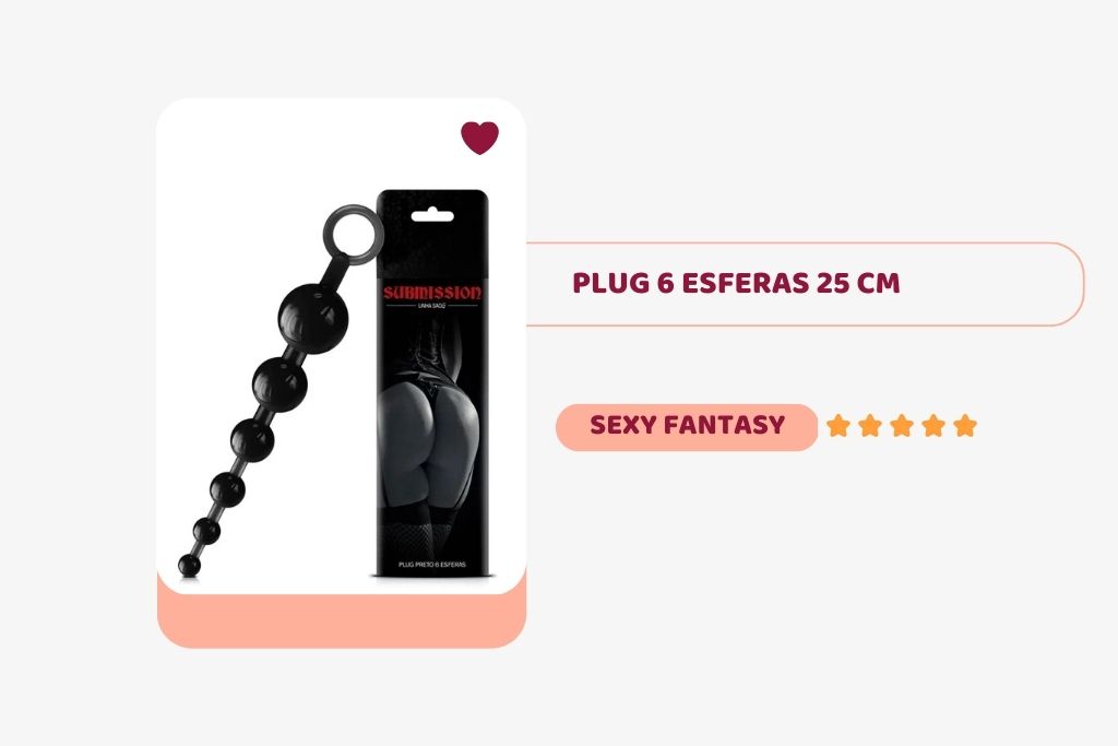plug 6 esferas 25 cm sexy fantasy