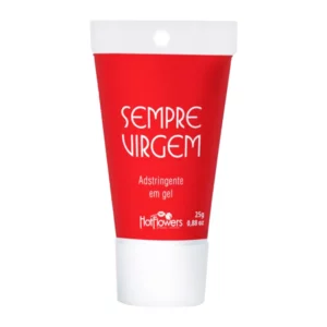 Tubo de gel branco com rótulo vermelho.