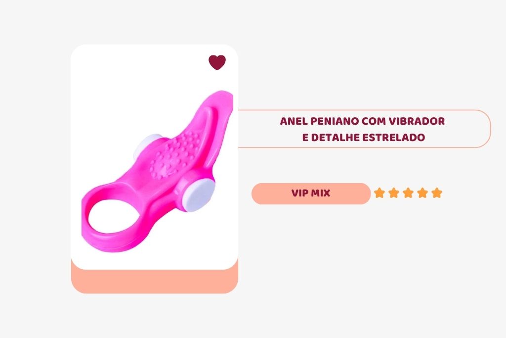 banner com imagem do anel peniano com vibrador e detalhe estrelado da vip mix na cor rosa