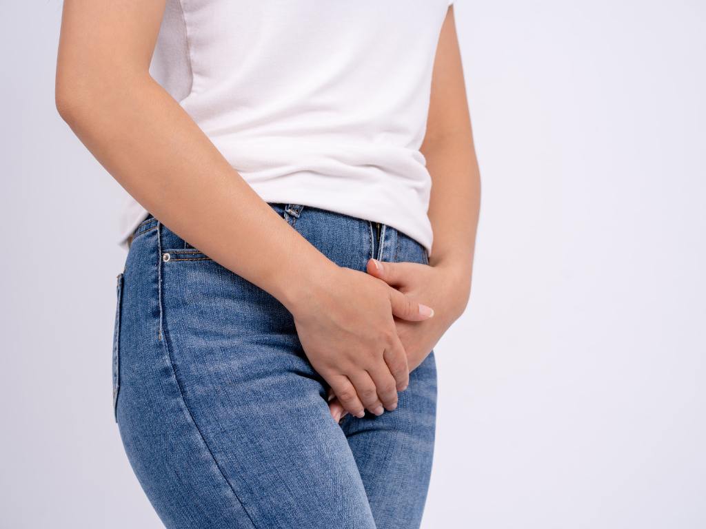 Mulher com dor na vagina