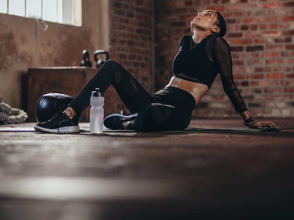 Mulher após treino