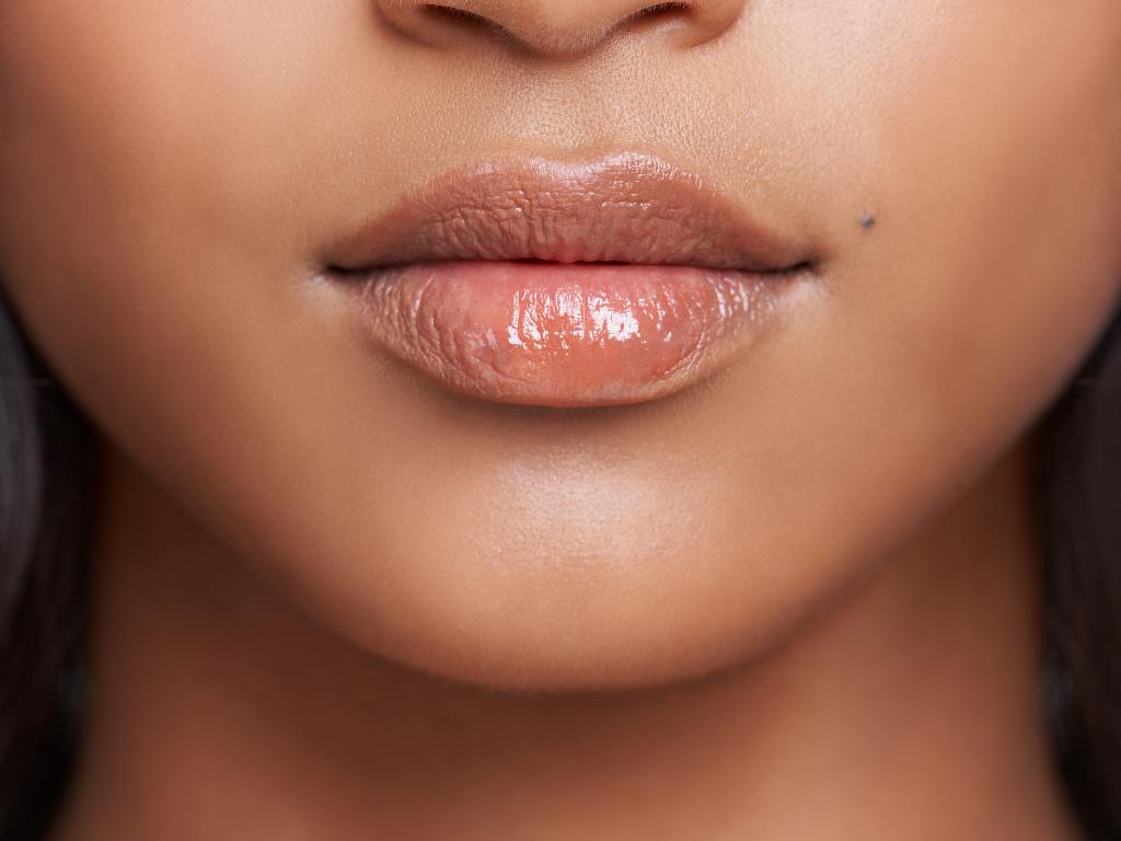 Close up de lábios femininos