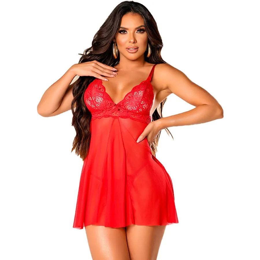 Camisola Amor Safado em Tule com Detalhes em Renda