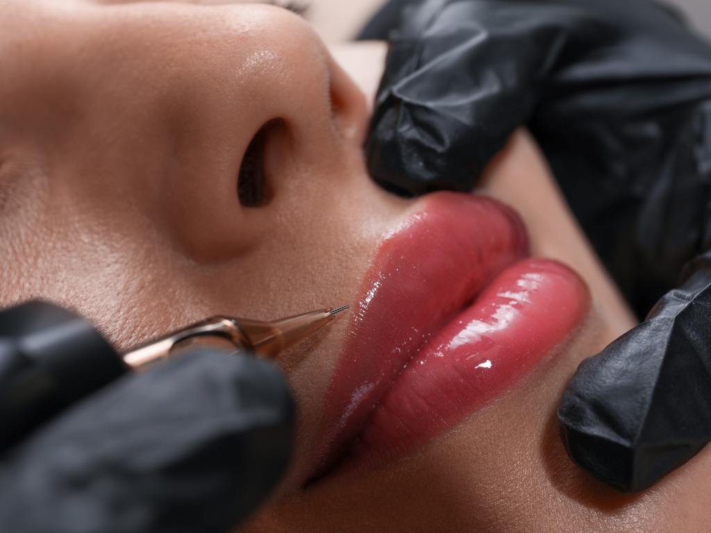 Procedimento de micropigmentação labial