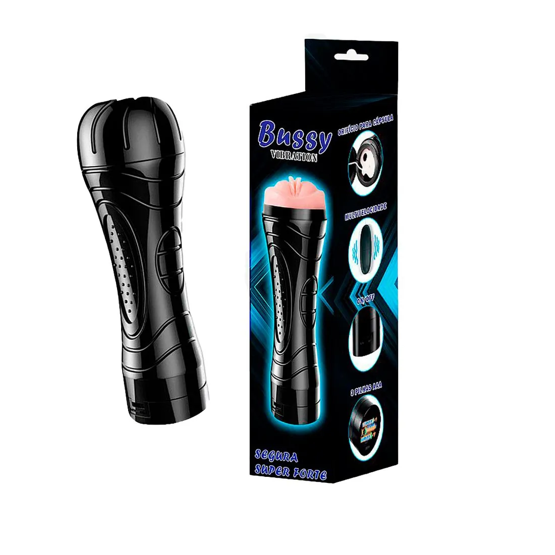Masturbador lanterna em cyberskin com vibrador multivelocidade