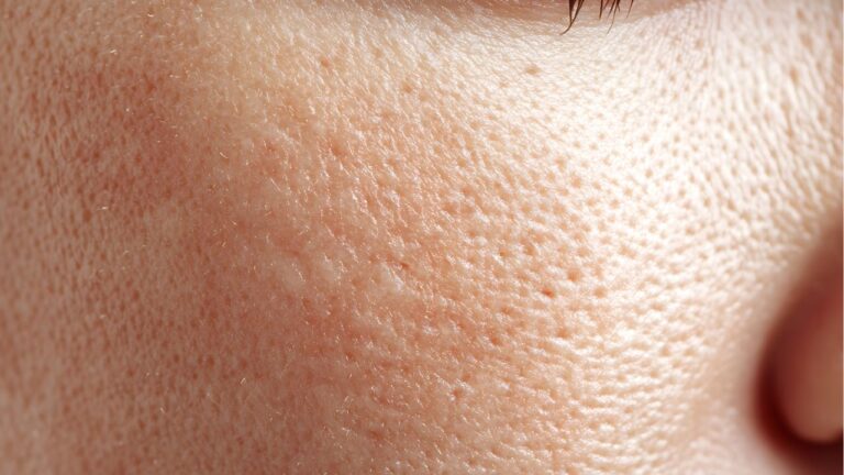 pele com poros dilatados