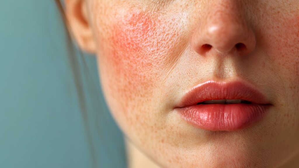 rosto com rosácea