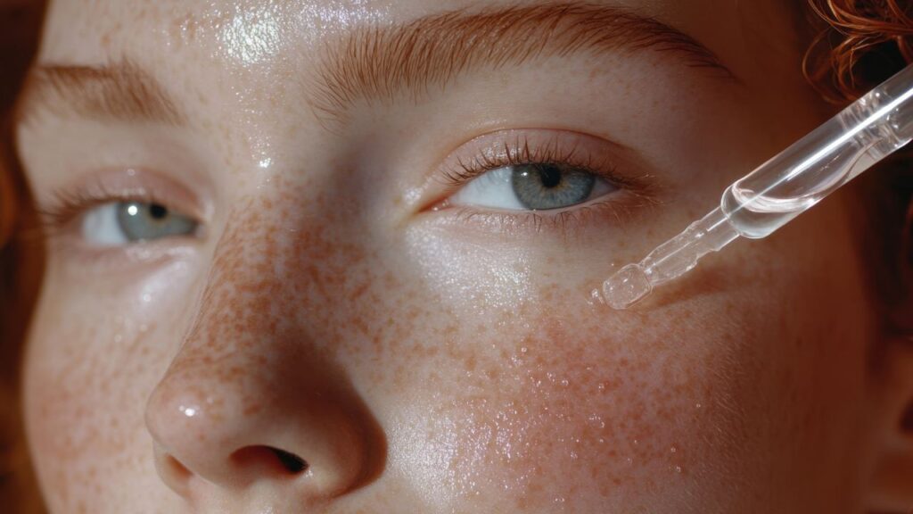 mulher aplicando retinol na pele