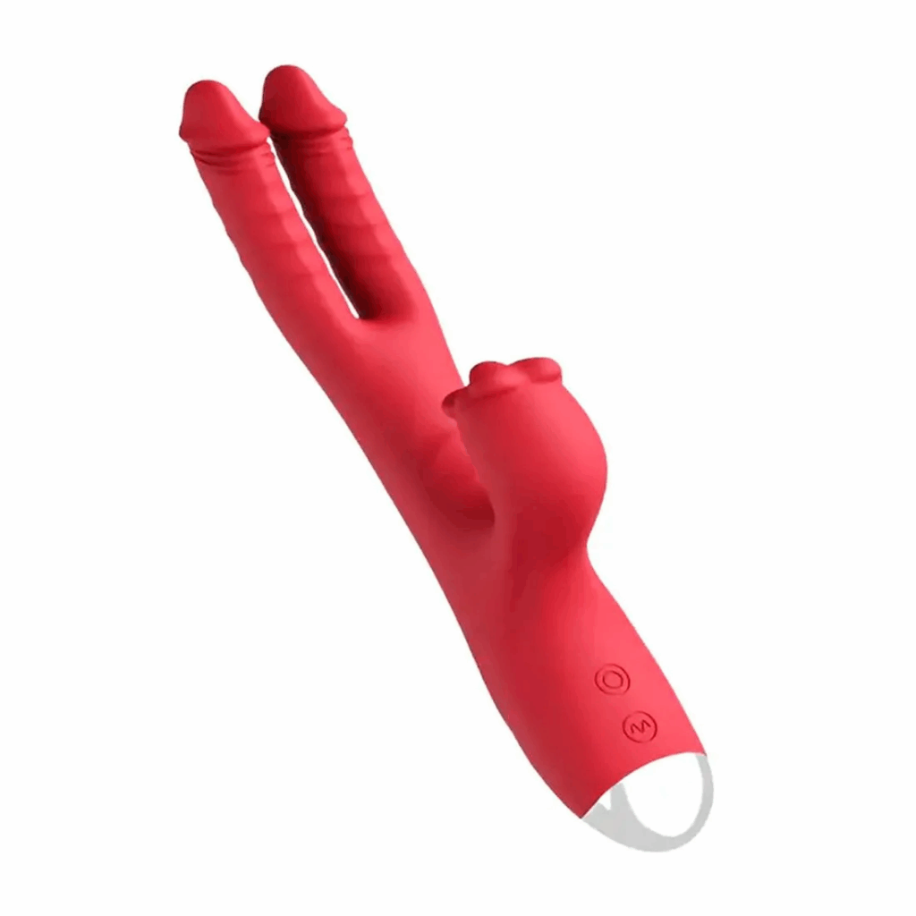 Vibrador Duplo Vai e Vem com Boquinha – Me Ame Sex Toys