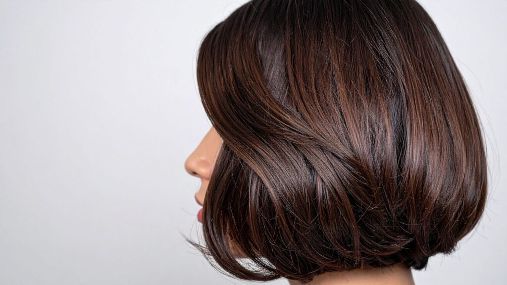 mulher de lado com corte bob