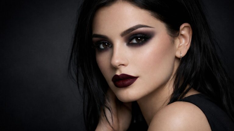 mulher com maquiagem gótica