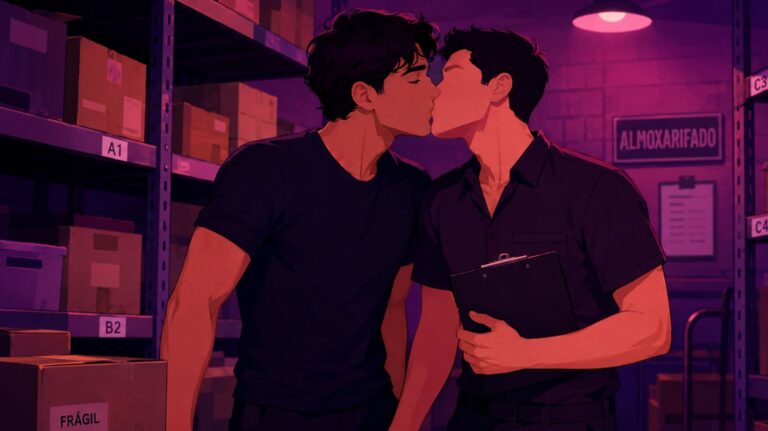 ilutração de homens se beijando para ilustrar um conto erótico gay
