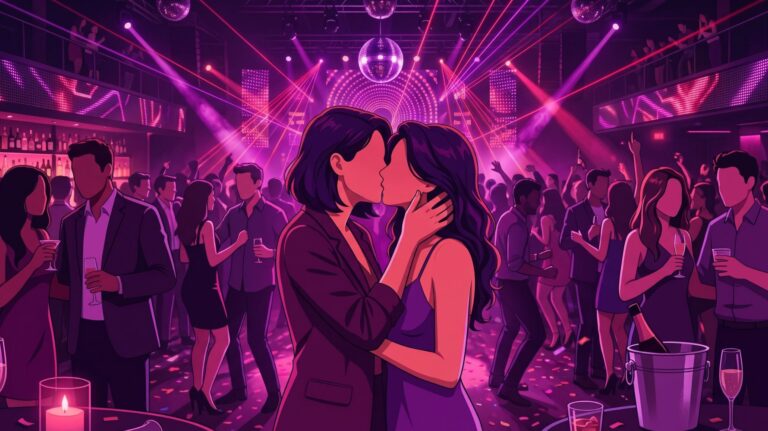 ilustração para conto de duas mulheres se beijando