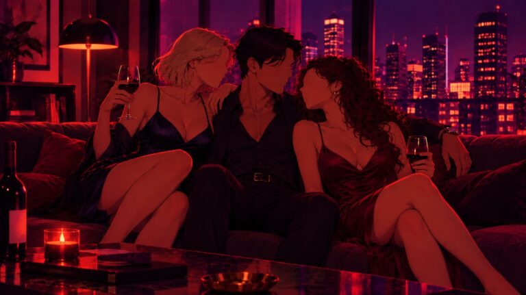 ilustração para conto um homem e dois mulheres